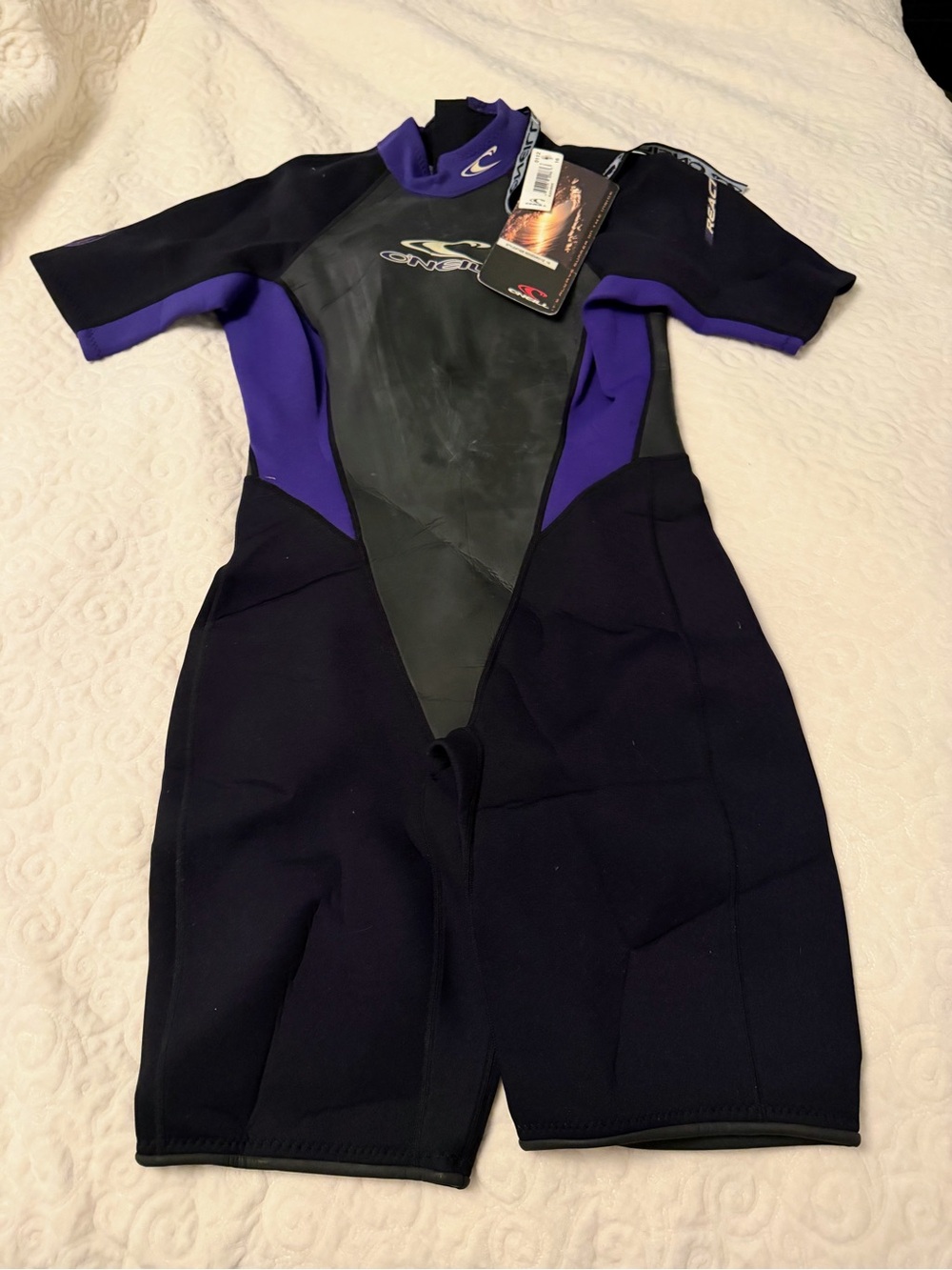 O'Neill Black & Purple Short Sleeve Spring Suit